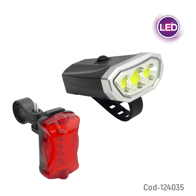 Kit Luces LED Delantera Y Trasera Recargable Para Bicicleta, TQ-605 -  Radicom Electronica