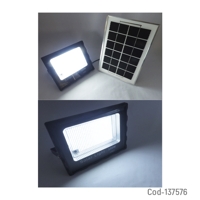 Kit Foco Solar 62 LED 40Watt, Luz fria, Con Control Remoto