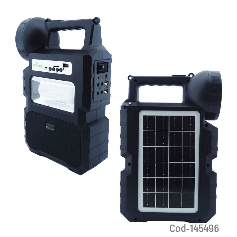 CCLAMP-kit de mini paneles solares portátiles, con cables de panel solar,  salida de CC y cargador solar USB 5 en 1