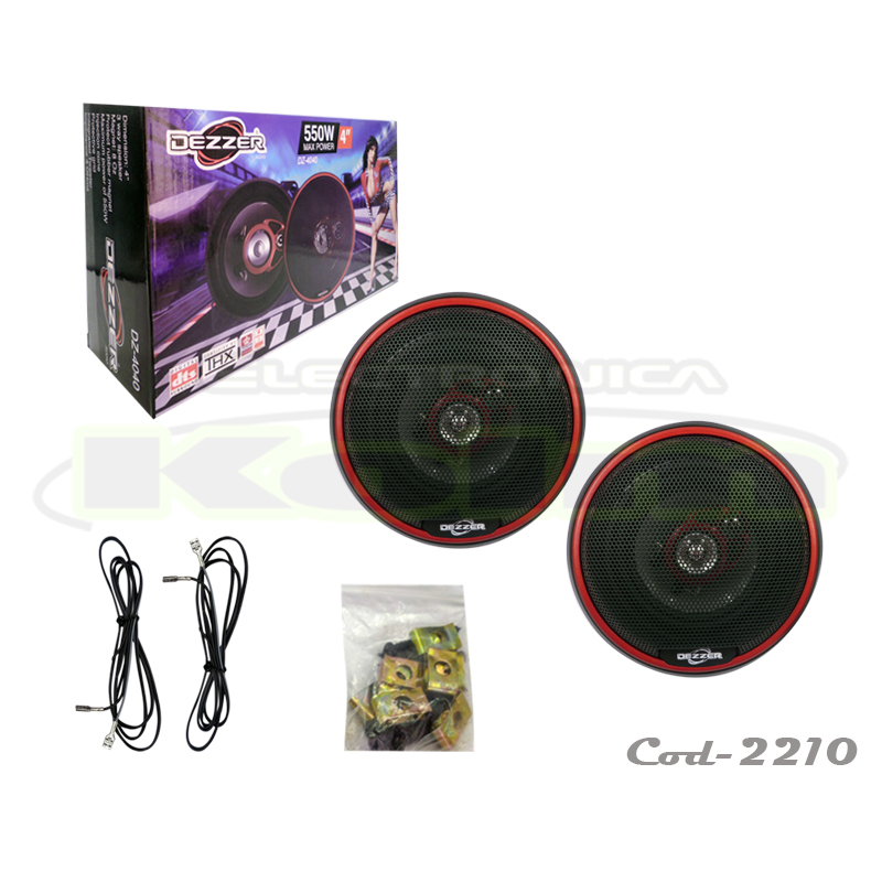 Kolm Parlantes De 4 quot 550W P/Auto Dezzer Mod DZ 4040 Rojo Kolm Parlantes De 4 quot 550W P/Auto Dezzer Mod DZ 4040 Rojo
