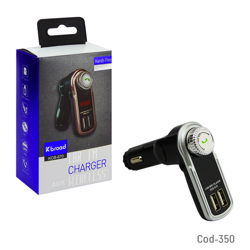 Transmisor FM Bluetooth & Cargador con Doble Puerto USB BT20 para